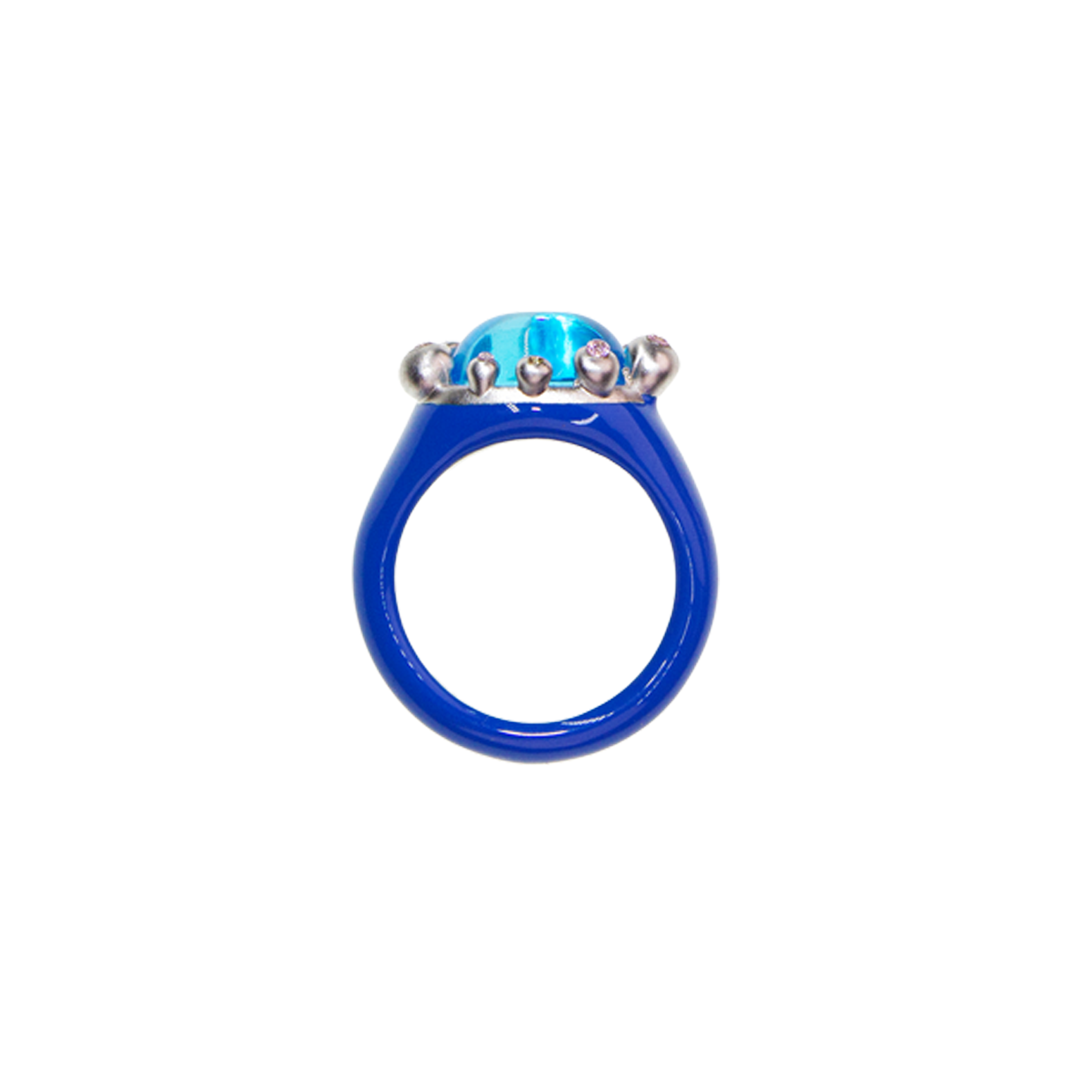 BLUE BATHROOM FLOWER RING